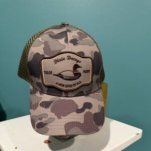 Men's Camo Trucker Hat - Olive/Gray